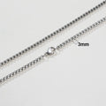 Vnox Simple 3-7mm Wide Square Rolo Round Box Chain Necklaces for Men Women Stainless Steel Jewelry 45/50/55/60/66/70cm Length