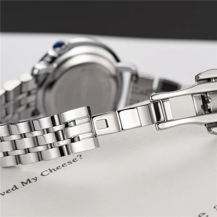 Rebirth Fashion Women Watch Top Brand Rose Gold Stain Steel Waterproof Date Quartz Ladies Watch High Quality Clock Gifts D046