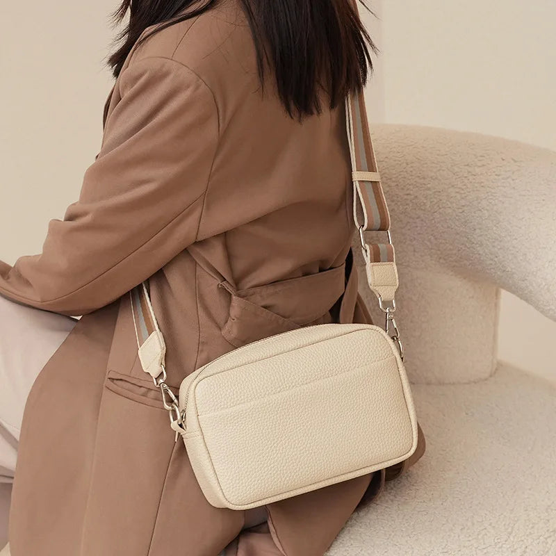 OEM Hot Selling Women's Bags Fashion Simple Shoulder Bag High Quality PU Leather Safety Zipper Outdoor Leisure Ladies Bags L1007