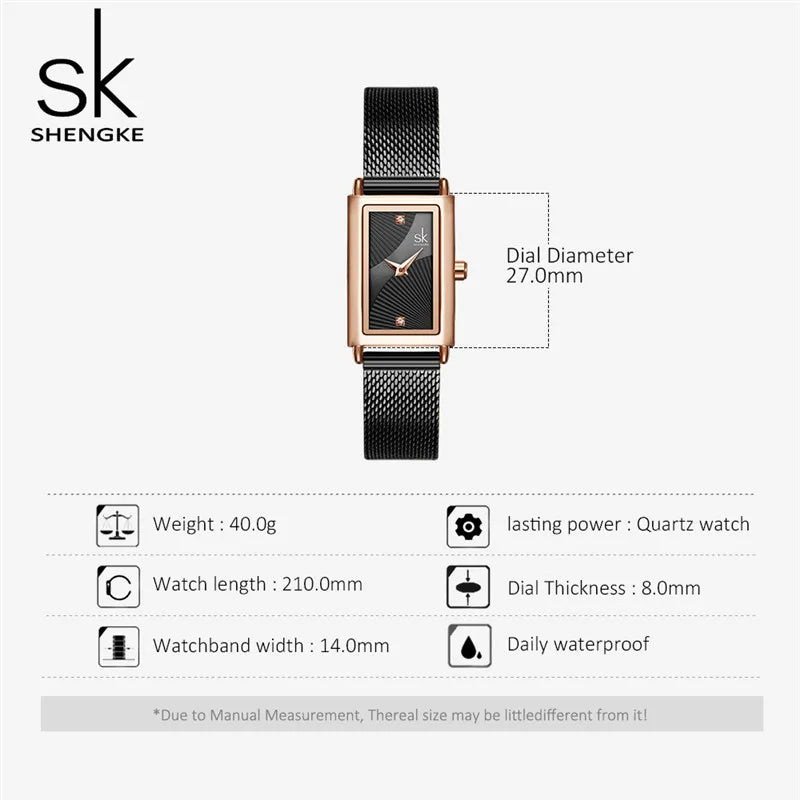 Shengke Women Watches Fashion Geneva Designer Ladies Watch Luxury Brand Rectangle Quartz Gold Wrist Watch Luxury Gifts for Women