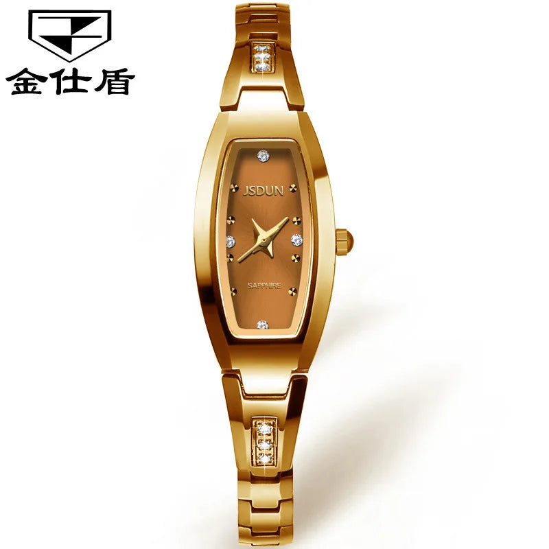 Jsdun 6530 Business Quartz Ladies Watch Synthetic Sapphire Mirror Waterproof Hand Clock Tungsten Steel Strap  for Women Watches