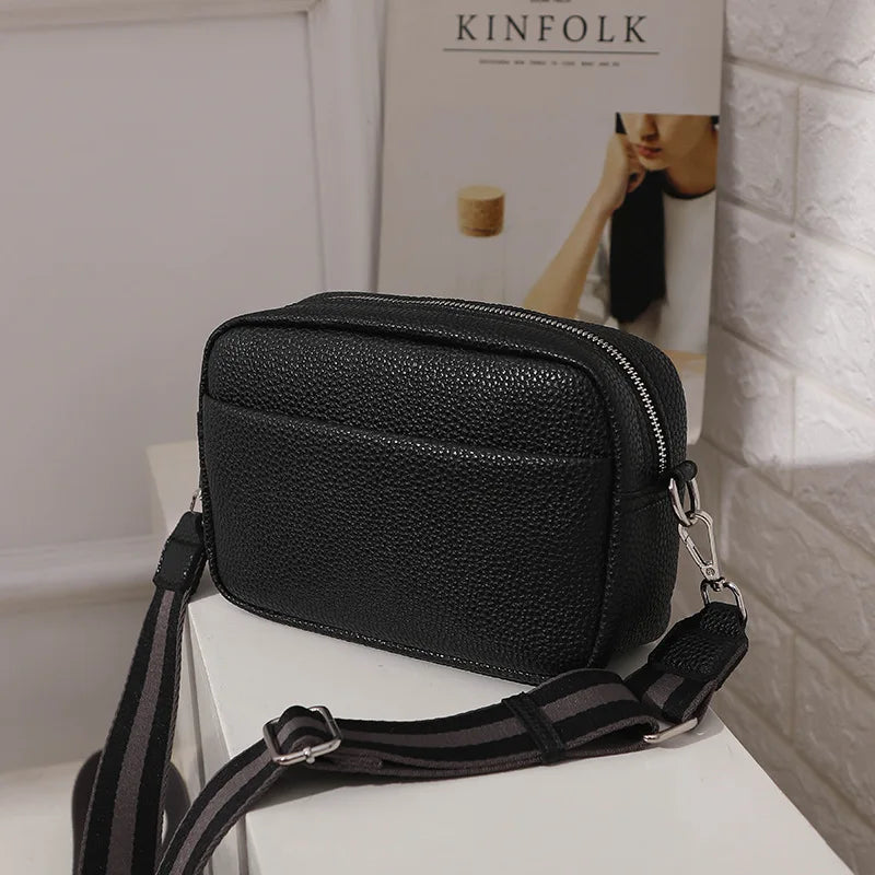 OEM Hot Selling Women's Bags Fashion Simple Shoulder Bag High Quality PU Leather Safety Zipper Outdoor Leisure Ladies Bags L1007