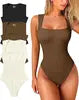 2025 Wholesale Women's Bodysuit Jumpsuit European American Fashionable Design Oversized Square Tight Skinny Fit Solid for Summer