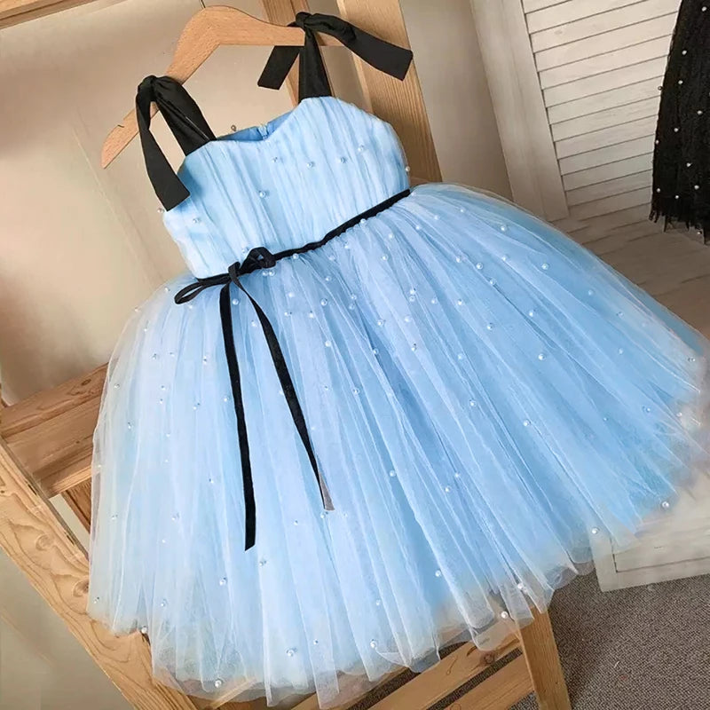 1-5 Years Baby Black Swan Prinsess Dress Girls Birthday Party Dresses Kids Christmas Children Sleeveless Tulle Tutu Clothings