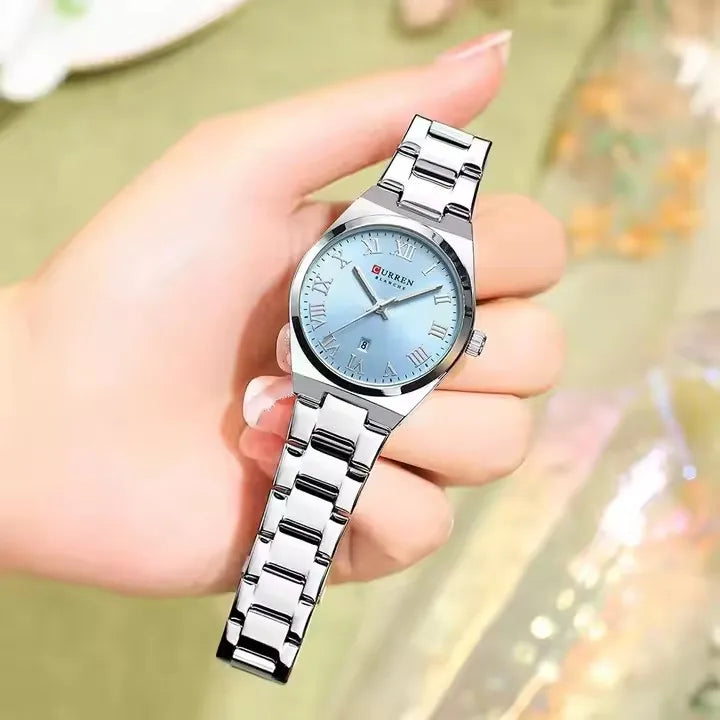 CURREN 9095 Women Watches Romantic Girlfriend Gift Fashion Gold Stainless Stain Steel Ladies Watch Waterproof Quartz Wristwatch
