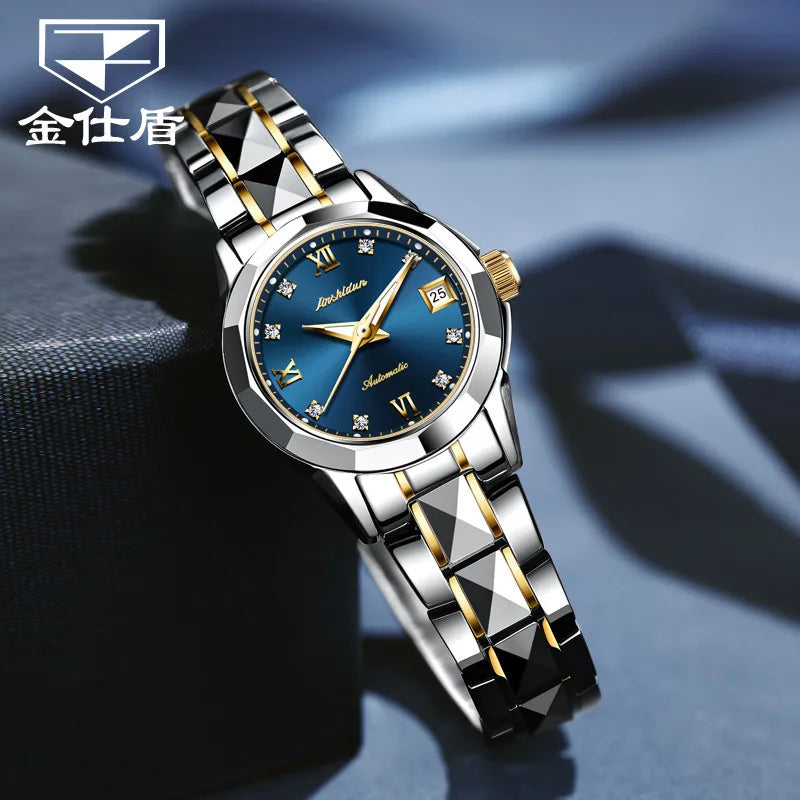 JSDUN Fashion Fashion Womens Watch New Waterproof Ladies Watch High Quality Tungsten Steel Automatic Mechanical Watches for Women