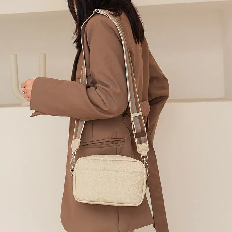 OEM Hot Selling Women's Bags Fashion Simple Shoulder Bag High Quality PU Leather Safety Zipper Outdoor Leisure Ladies Bags L1007
