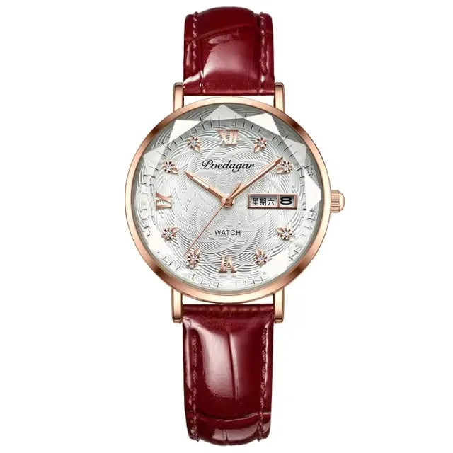 POEDAGAR 3011 Simple Rose Gold Waterproof Luminous Ladies Watch Women Fashion Luxury Stainless Steel Wristwatch Bracelet Watches