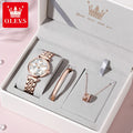 OLEVS 6642 Brand Hot Sale Ladies Watch Set Luxury Watch Steel Band Strap Quartz Waterproof Ladies Watch Simple Fashion