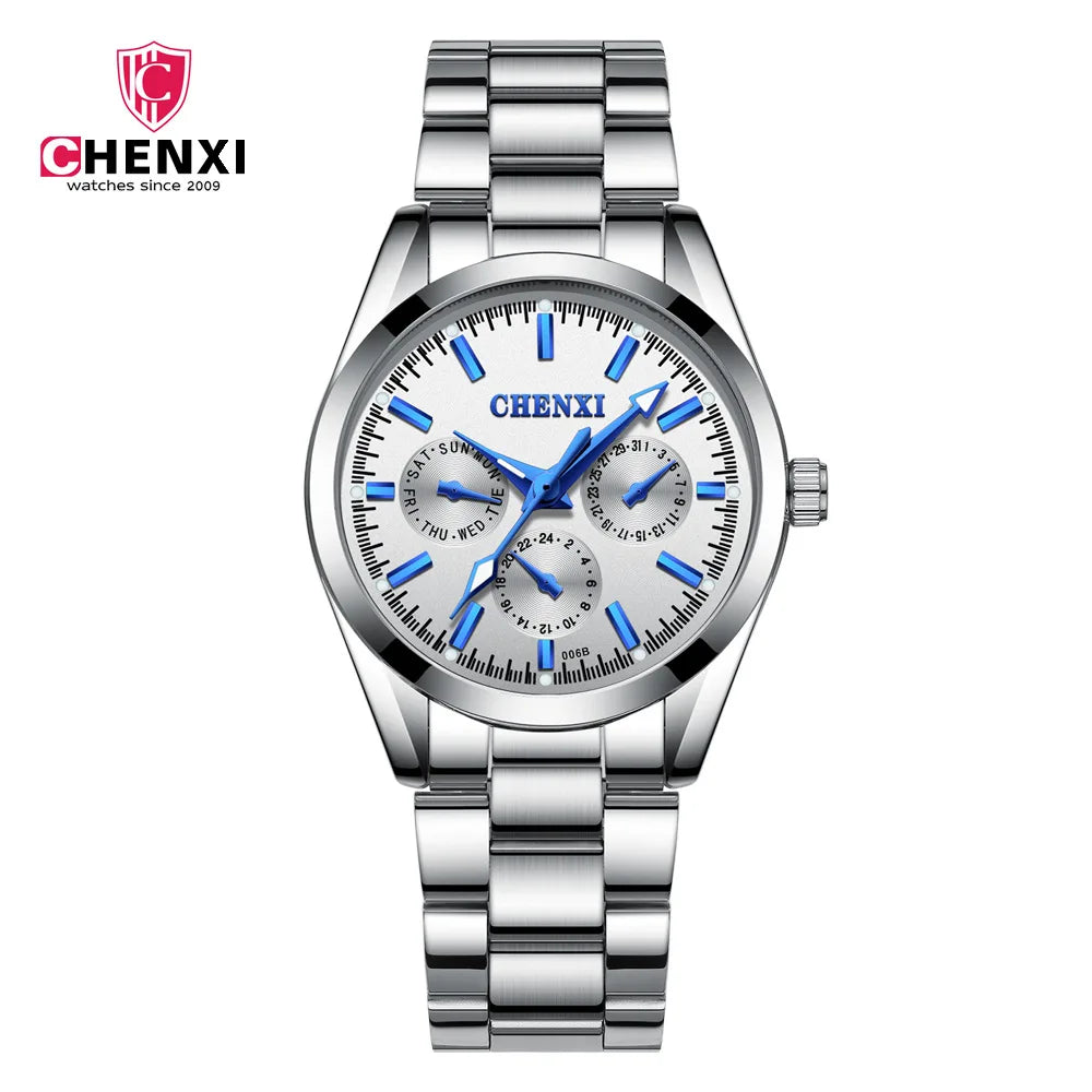 CHENXI 006 New Fashion Women Watch Stainless Steel Rhinestone Ladies Watch Simple Casual Women Quartz Wrist Watch Ches