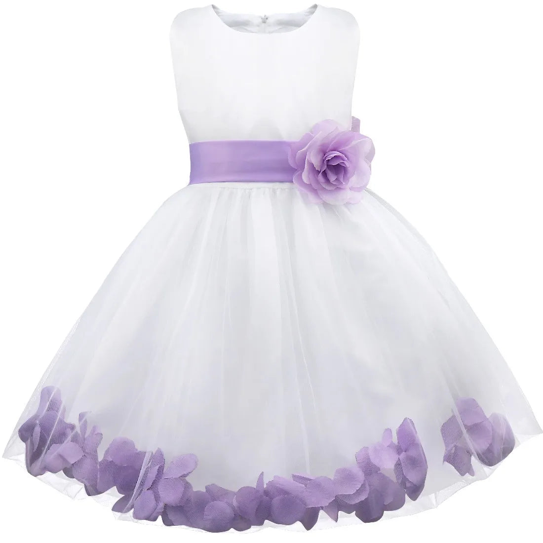 Baby Kids Girls Bowknot Flower Girl Dress Princess Birthday Party Tutu Dress Petals Wedding Pageant Bridesmaid Dresses Ball Gown