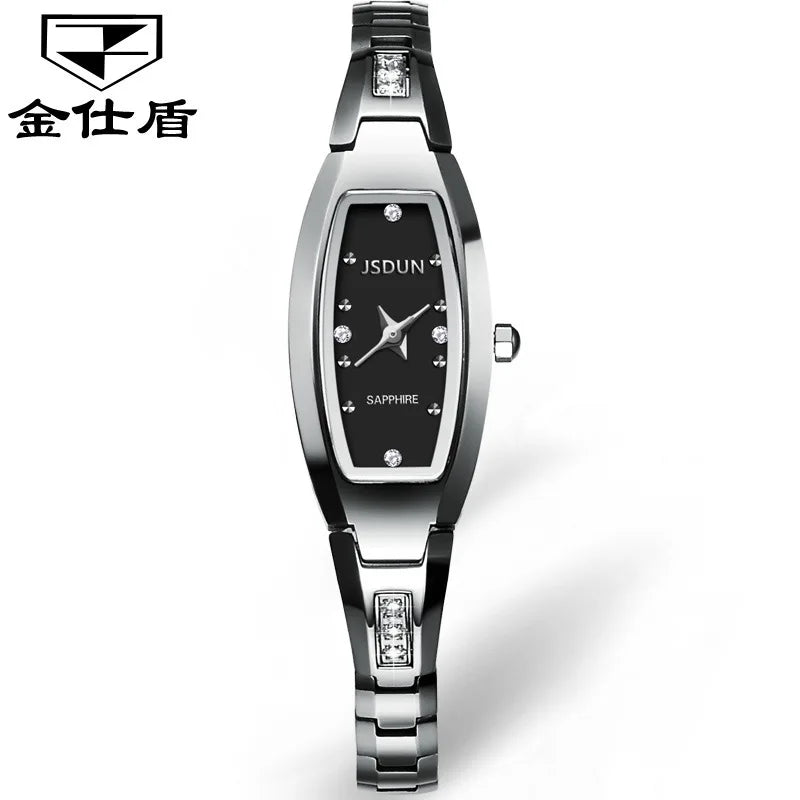 Jsdun 6530 Business Quartz Ladies Watch Synthetic Sapphire Mirror Waterproof Hand Clock Tungsten Steel Strap  for Women Watches