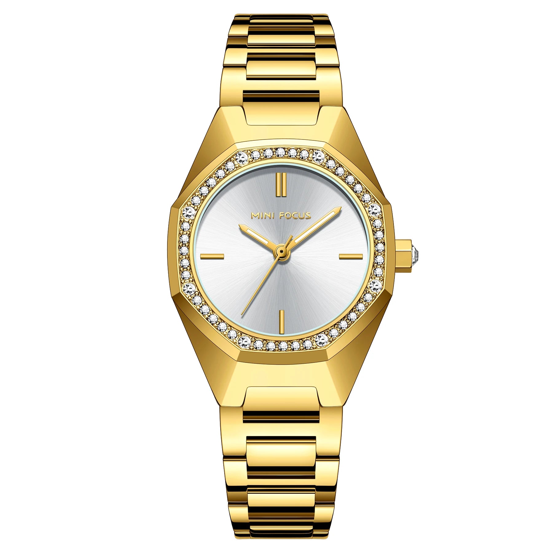 Hot Sale Mini Focus Gold Plating Quartz Woman Watches Jam Tangan Wanita Cheap Wristwatches for Women Pretty Diamond Ladies Watch