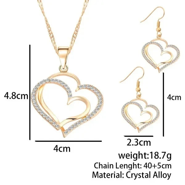 Wholesale  Crystal Bracelet Stud Earring Necklace Set Ladies Watch Casual Quartz Jewelry Set for Ladies