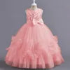 Girls Dress 2022 New Flower Lace Long Princess Dress 4-14 Birthday Communion Party Wedding Dress