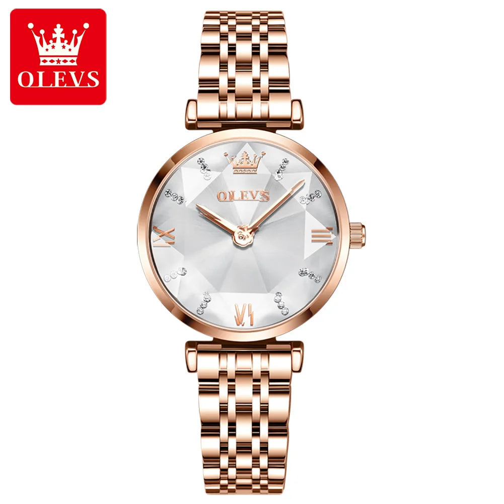 OLEVS 6642 Brand Hot Sale Ladies Watch Set Luxury Watch Steel Band Strap Quartz Waterproof Ladies Watch Simple Fashion