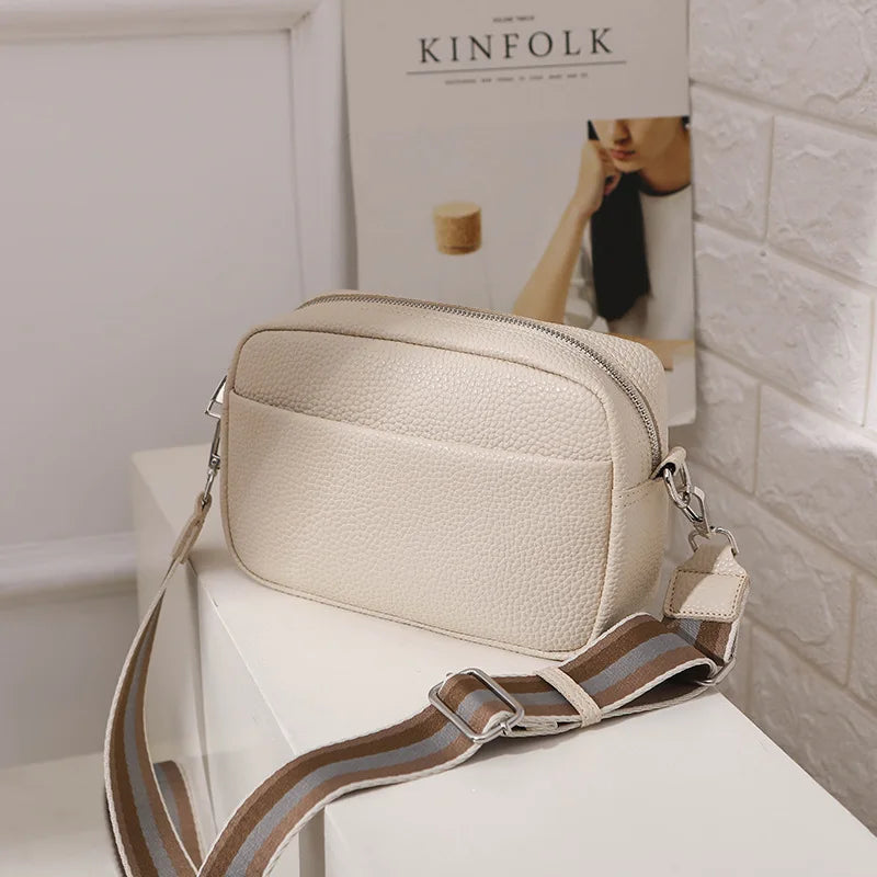 OEM Hot Selling Women's Bags Fashion Simple Shoulder Bag High Quality PU Leather Safety Zipper Outdoor Leisure Ladies Bags L1007