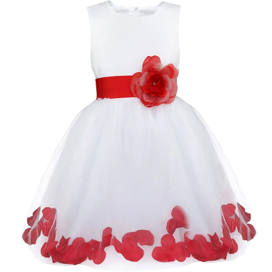Baby Kids Girls Bowknot Flower Girl Dress Princess Birthday Party Tutu Dress Petals Wedding Pageant Bridesmaid Dresses Ball Gown