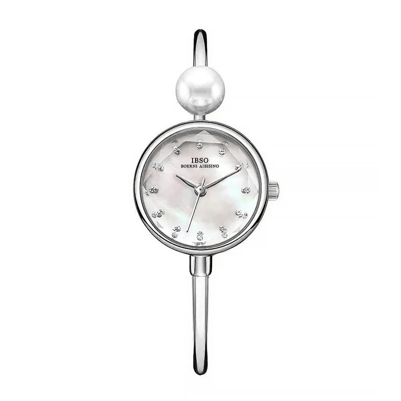 IBSO  9210 Adjustable Women Bracelets Ladies Watch Quartz Pearl Wristwatch Watch Women Luxury Elegant Ladies Accessory  Watch