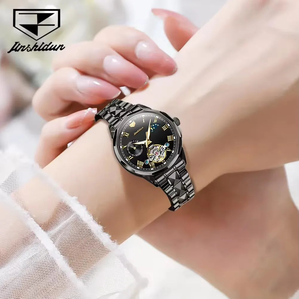 Jsdun 8937 High Quality Waterproof Automatic Mechanical Reloj Tungsten Steel Top Luxury Brand Elegant Women Watches Ladies Watch