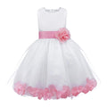 Baby Kids Girls Bowknot Flower Girl Dress Princess Birthday Party Tutu Dress Petals Wedding Pageant Bridesmaid Dresses Ball Gown