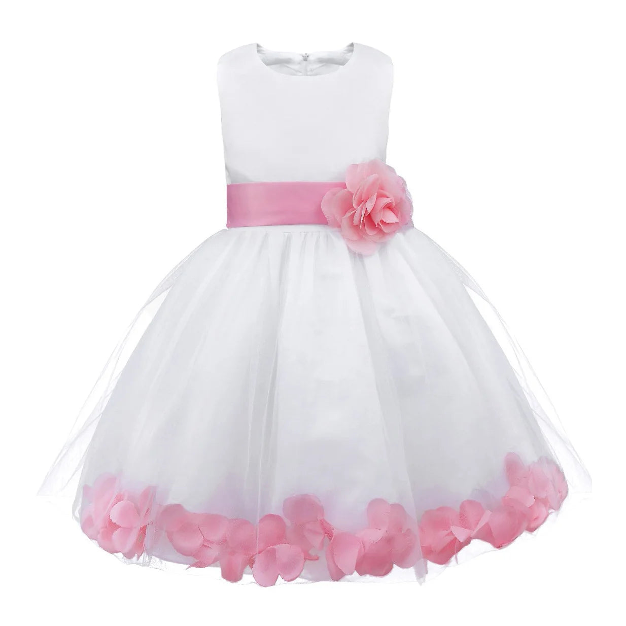 Baby Kids Girls Bowknot Flower Girl Dress Princess Birthday Party Tutu Dress Petals Wedding Pageant Bridesmaid Dresses Ball Gown
