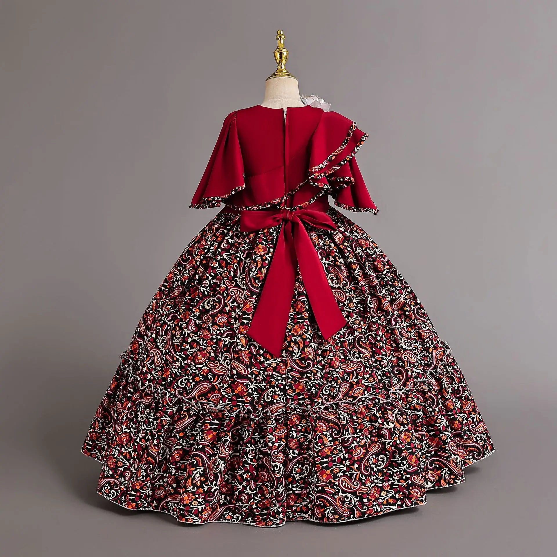 Summer Children's Clothing Chiffon comfort Fabric Floral Girl's Long Dress Party Floral Child Wedding Dress