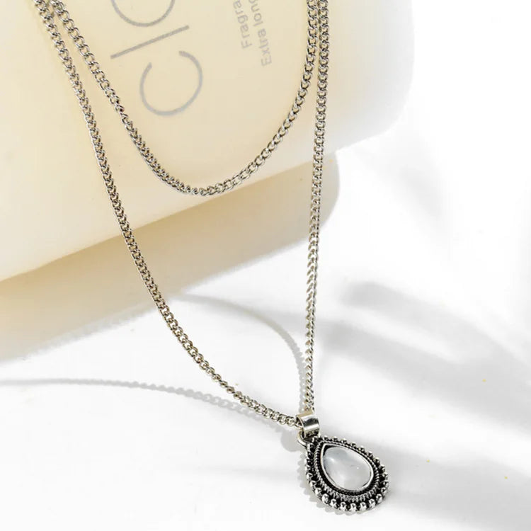 Retro Necklace Elegant 2017 Fashion New Necklace Simple Drop-shaped Pendant Multi-layer Ladies Necklace Wholesale Sales