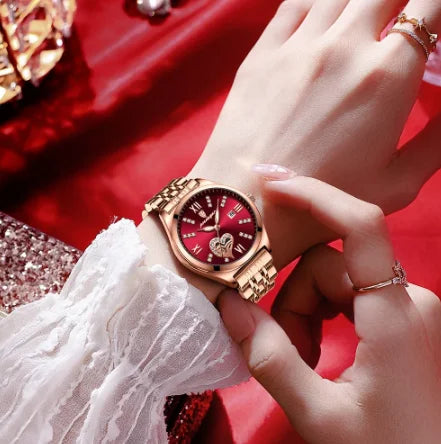Women Fashion Watch POEDAGAR 320 Rose Gold Stainless Stain Steel Ladies Watch Waterproof Quartz Wristwatch Hands Gift