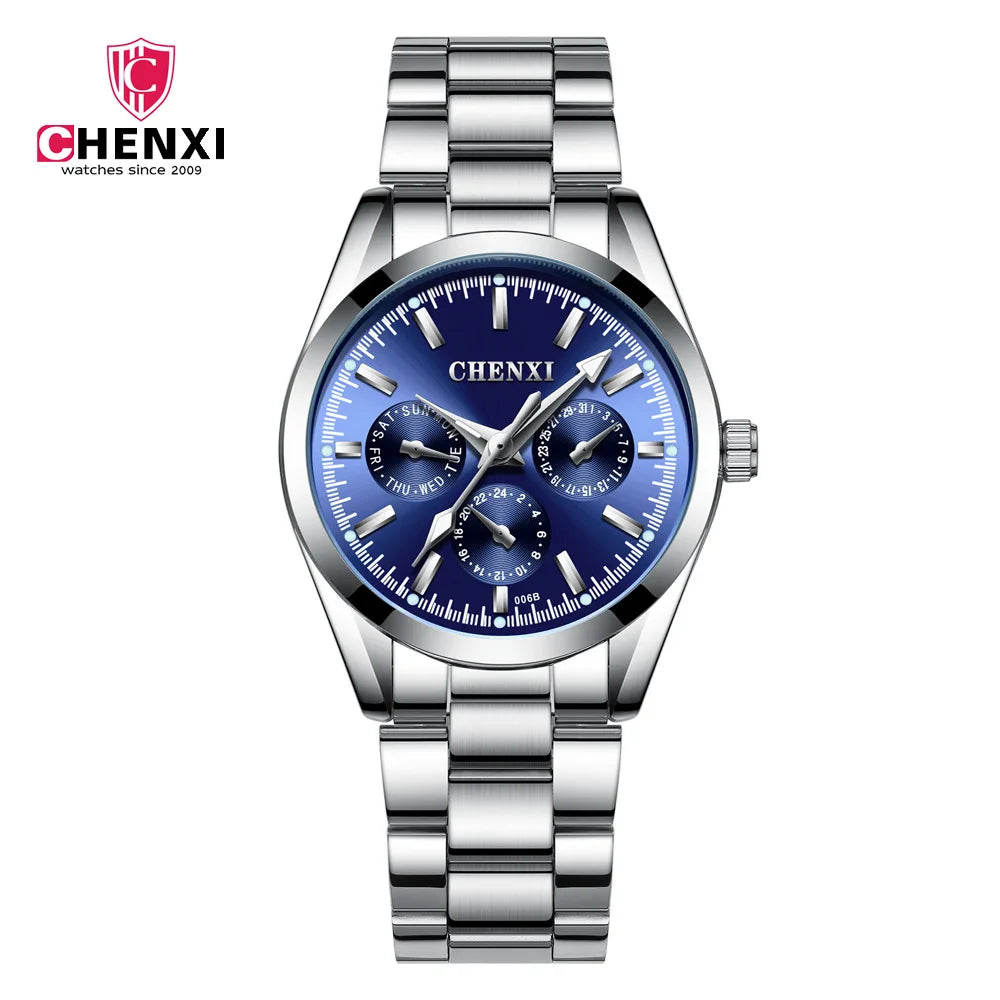 CHENXI 006 New Fashion Women Watch Stainless Steel Rhinestone Ladies Watch Simple Casual Women Quartz Wrist Watch Ches
