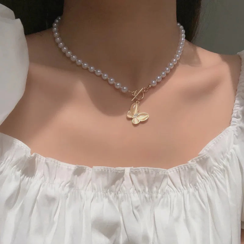 Vienkim Layered Pearl Choker Colar Thick Chains with Pendant Necklace for Women Fashion Choker Necklace on Neck 2021 Jewelry