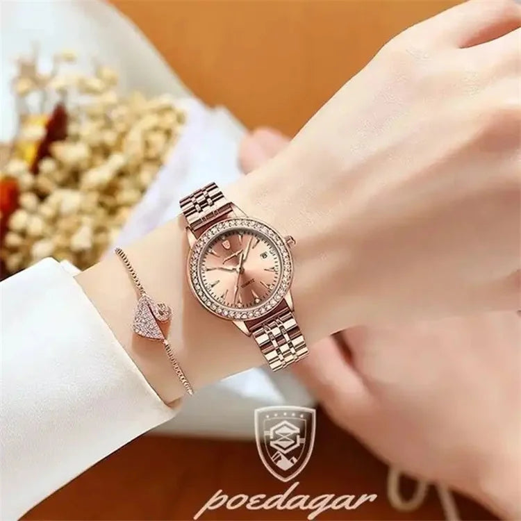 POEDAGAR 366 Luxury Elegant Ladies Watch High Quality Casual Steel Waterproof Quartz Women's Watches Dress Clock