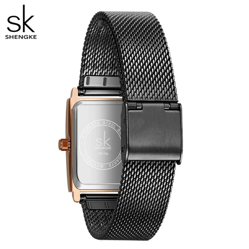 Shengke Women Watches Fashion Geneva Designer Ladies Watch Luxury Brand Rectangle Quartz Gold Wrist Watch Luxury Gifts for Women