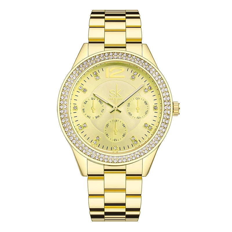 SK Watch Set Three-piece Gold Watch Birthday Gift Ladies Watch Set