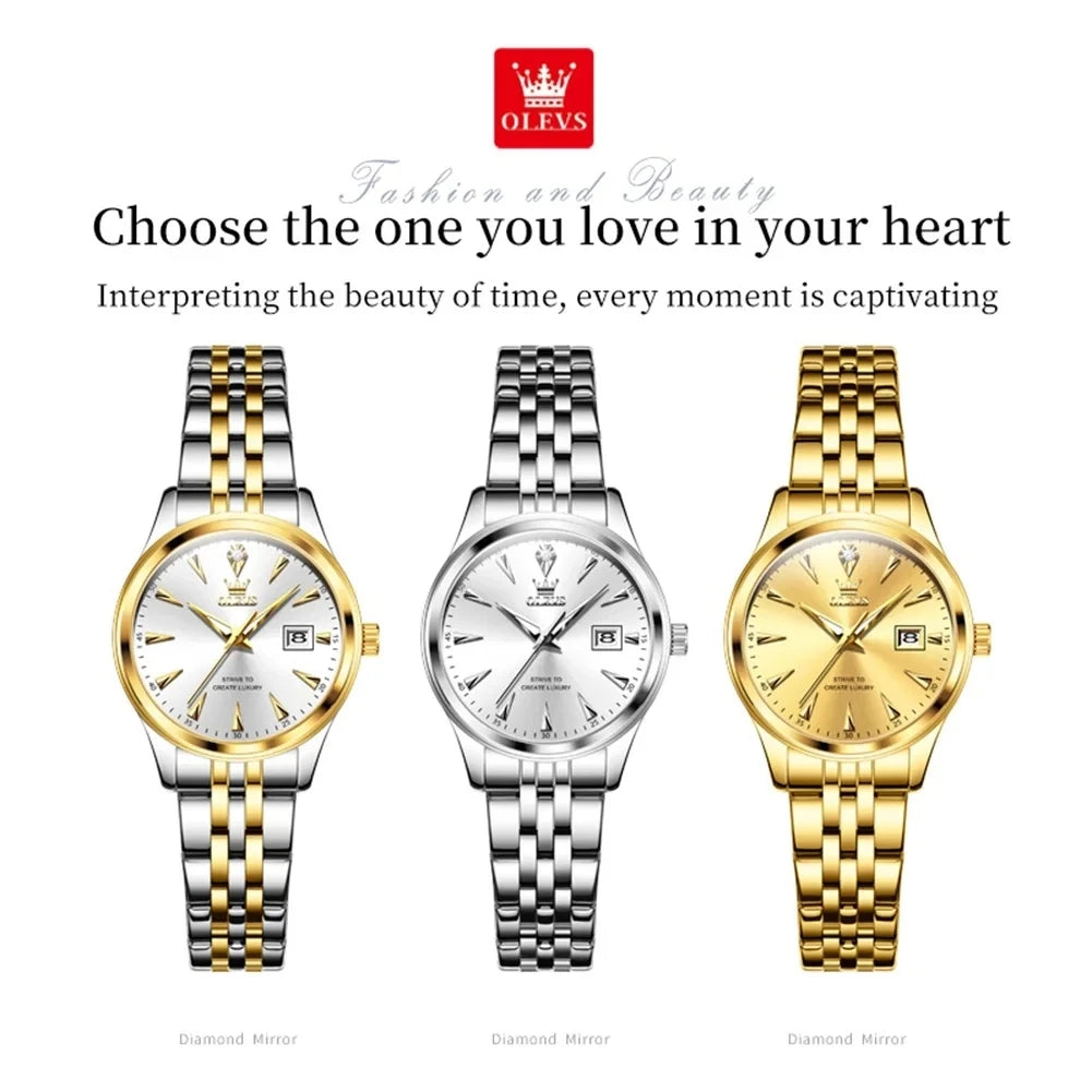 OLEVS 5598 Original Quartz Japan Movt Light Luxury Surface Ladies Watch Stainless Steel High Hardness Costing for Women Watches