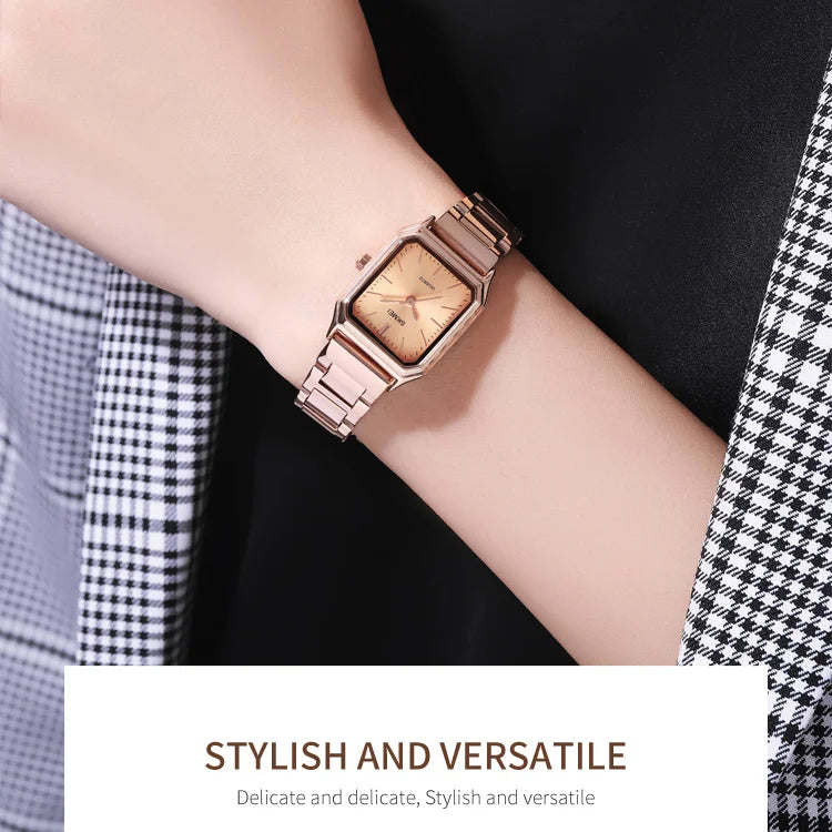 Skmei 2237 Ladies Watch Stainless Steel Strap Wristwatch Leisure Style Minimalist Fashion Japan Quartz Square Watches for Women