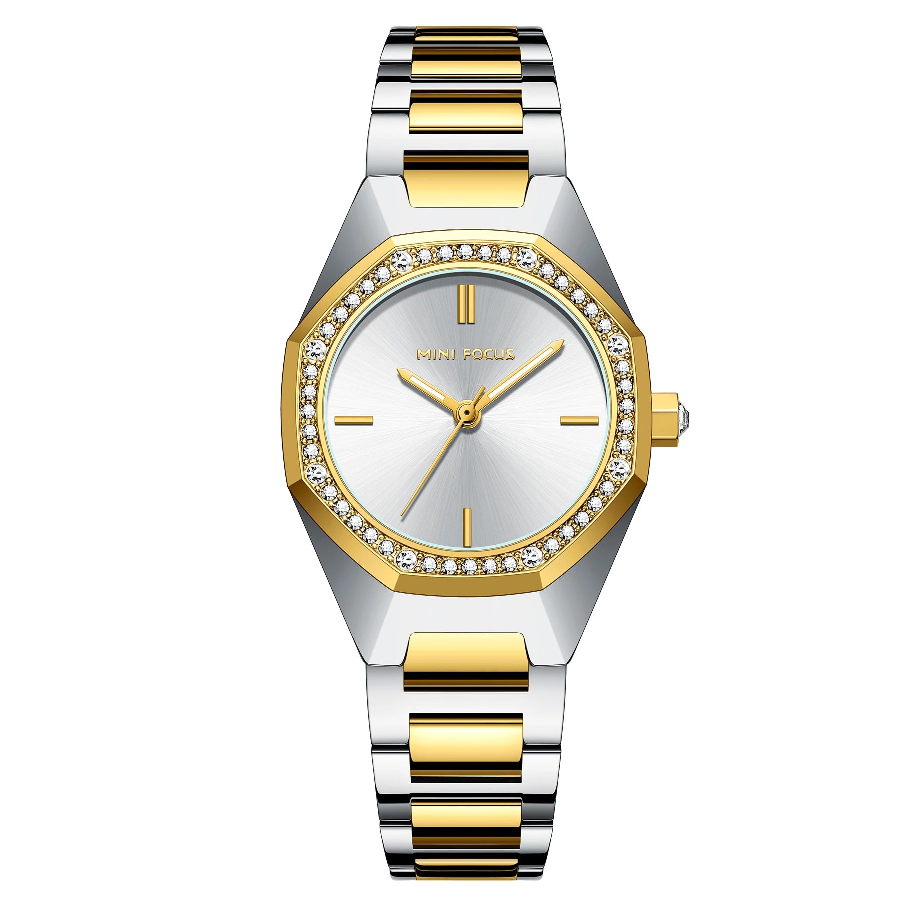 Hot Sale Mini Focus Gold Plating Quartz Woman Watches Jam Tangan Wanita Cheap Wristwatches for Women Pretty Diamond Ladies Watch