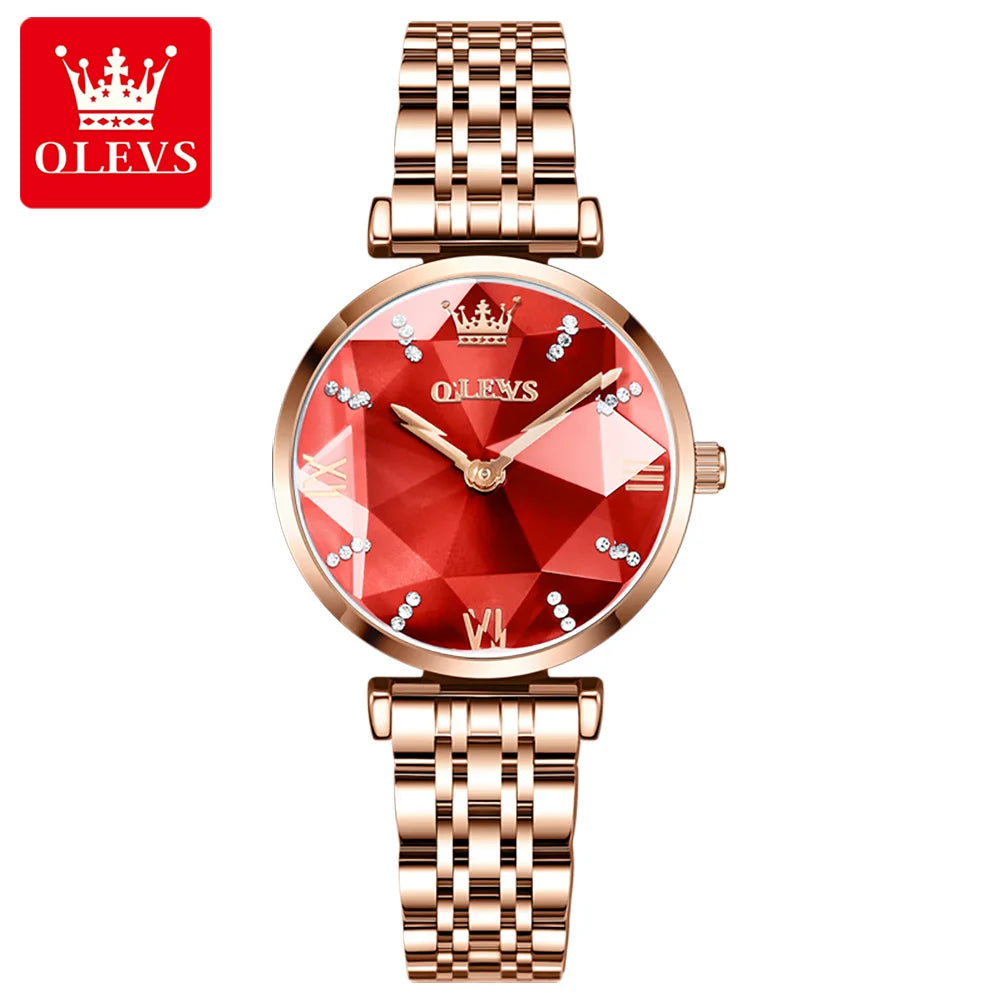 OLEVS 6642 Brand Hot Sale Ladies Watch Set Luxury Watch Steel Band Strap Quartz Waterproof Ladies Watch Simple Fashion