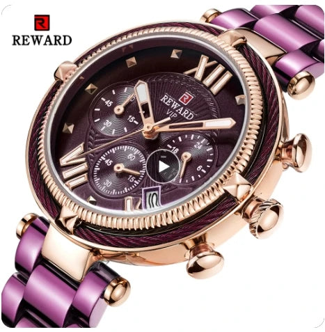 REWARD 63084 RD63084L Waterproof Stainless Steel Strap Women Luxury Quartz Watches Luminous Clock Ladies Watch for Party Gifts