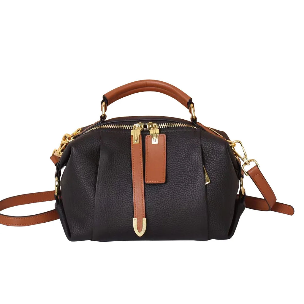 2025 European American Retro Women's Top Layer Cowhide Handbag Genuine Leather High-End TOGO Crossbody Bag Popular Messenger