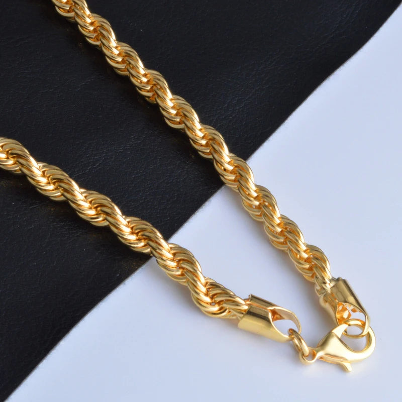 925 Silver 6mm 7mm Twist Necklace For Women Men Fashion Jewelry