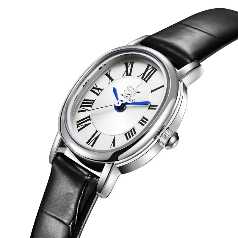 SHENGKE Wholesale Ladies Watch Black Watch's Straps Leather Waterproof Quartz Watches Women Wrist Luxury Reloj Mujer