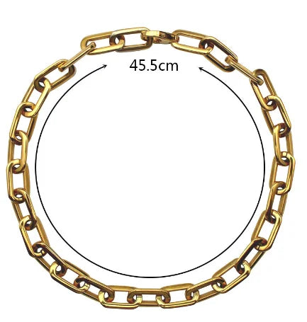 Statement Thick Chain Choker Necklace Punk Metal Fashion Trendy Jewelry for Women Men Fashion Link Chain Necklace