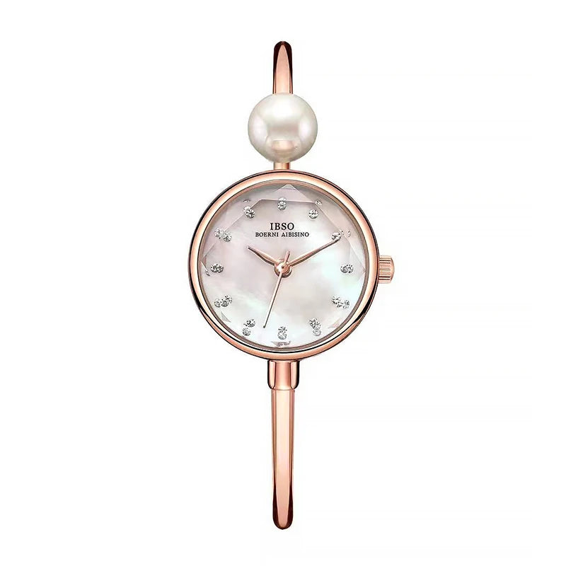 IBSO  9210 Adjustable Women Bracelets Ladies Watch Quartz Pearl Wristwatch Watch Women Luxury Elegant Ladies Accessory  Watch