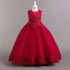 2024 New Elegant Girl Wedding Dress Embroidered Mesh Princess Dress 4-12 Year Old Girl Graduation Party Prom Evening Dress