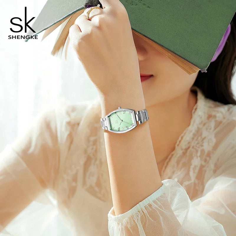 SK Cute Mini Design Ladies Watch Elegant Hot Sale Luxury Saat Stainless Steel Quartz Clock Women Bracelets