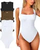 2025 Wholesale Women's Bodysuit Jumpsuit European American Fashionable Design Oversized Square Tight Skinny Fit Solid for Summer