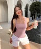 2025 Wholesale Women's Bodysuit Jumpsuit European American Fashionable Design Oversized Square Tight Skinny Fit Solid for Summer