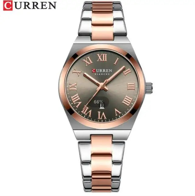 CURREN 9095 Women Watches Romantic Girlfriend Gift Fashion Gold Stainless Stain Steel Ladies Watch Waterproof Quartz Wristwatch