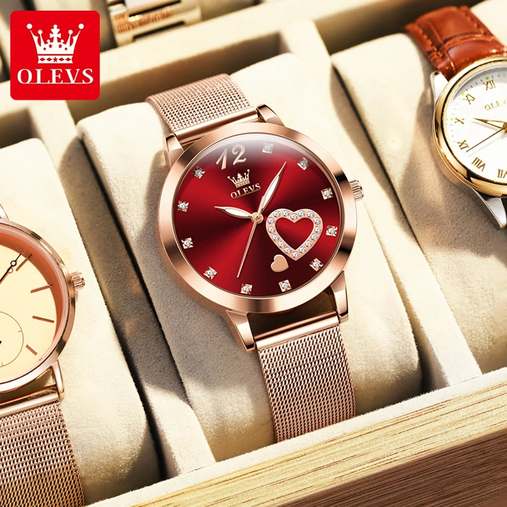 Olevs 5189 Brand Hot Sale Ladies Watch Set Luxury Watch Steel Band Strap Quartz Waterproof Ladies Watch Simple Fashion